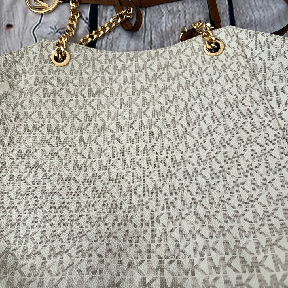 NWOT MICHAEL KORS Jet Set Large Signature Logo Shoulder Bag and wallet - Picture 8 of 14